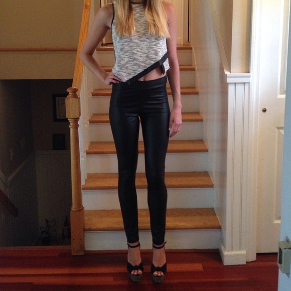 Black Faux Leather Pants