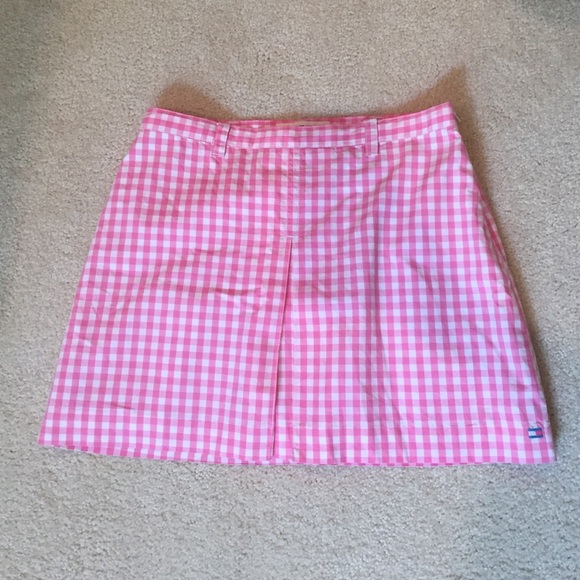 Pink Gingham Pattern Skirt