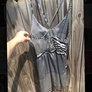 Navy blue striped dress