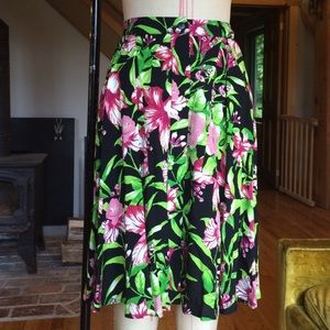 Forever 21 Midi Skirt Hawaiian Rayon