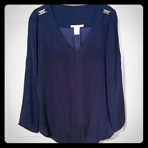 Navy blue v-neck top