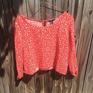 Floral long sleeve crop top