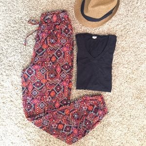 Aztec print jogger pants