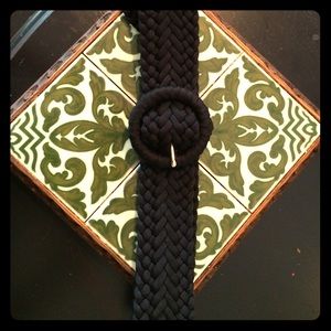 Banana Republic Black Braided Belt, Sz S 40"
