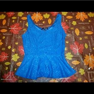 Blue and black peplum top bundle