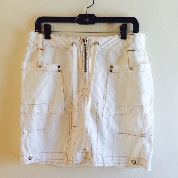 White Italian Linen Skirt