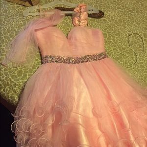 Pink formal prom dress