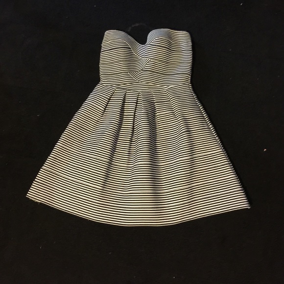 Black and white striped dress