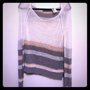 Enza Costa melange stripe hoodie