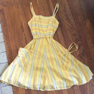Yellow striped cotton dress