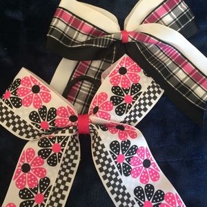 Pink and black bow bundle