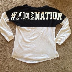 VS #PINKNATION black and white long sleeve