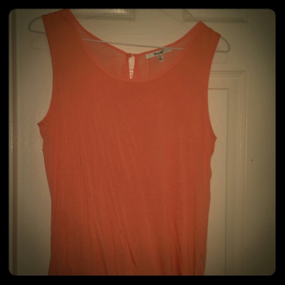 Sheer back orange top