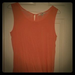 Sheer back orange top