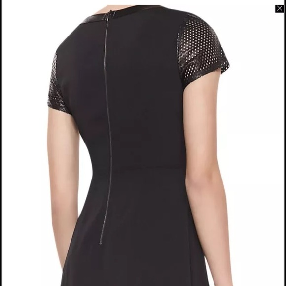 SALE! NWT 🎉Rebecca Taylor black leather SS dress - Picture 3 of 4