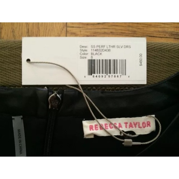 SALE! NWT 🎉Rebecca Taylor black leather SS dress - Picture 4 of 4