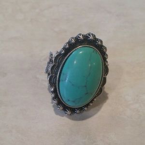 Large Silver/turquoise ring