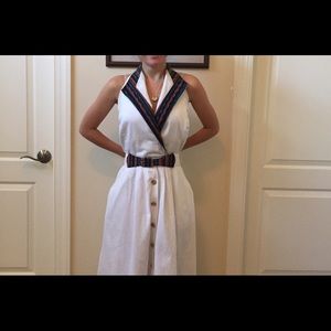 80s vintage white belted sundress by Choon