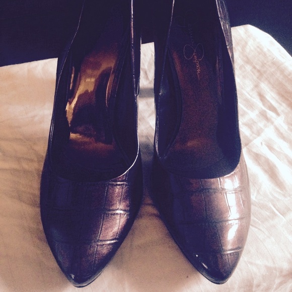 Jessica Simpson bronze high heels