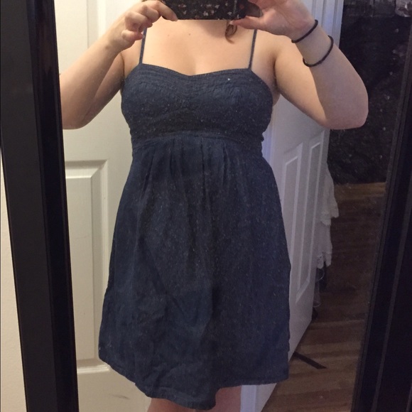 JFW dark denim sweetheart empire waist dress