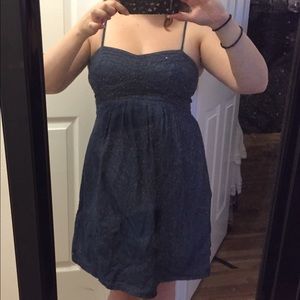 JFW dark denim sweetheart empire waist dress