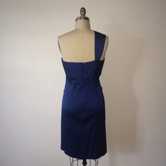Donna Ricco Stretch Matte Satin One Shoulder Dress - Picture 3 of 4