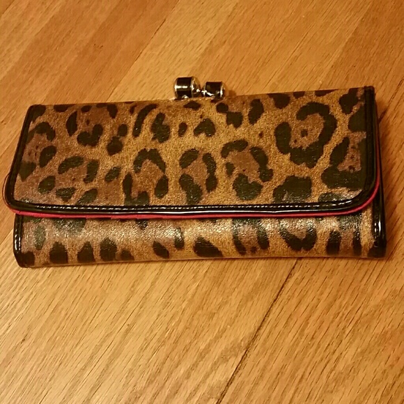 Faux leather, leopard print wallet
