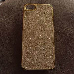 iPhone 5/5c gold glitter phone case
