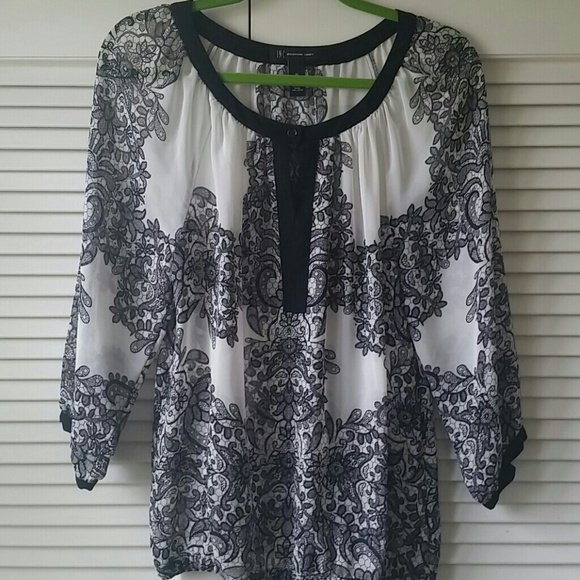 INC white and black top