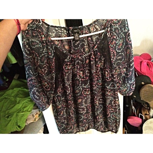 Floral blue blouse