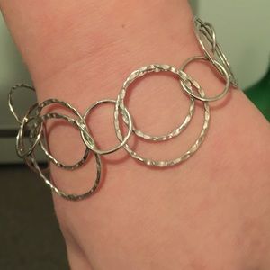 Sterling silver circle link bracelet