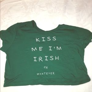 "Kiss me Im Irish" crop top