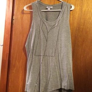 Heather gray jeweled tank