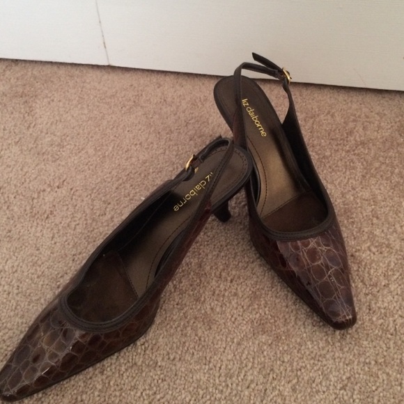 Liz Claiborne Brown Patent with pattern