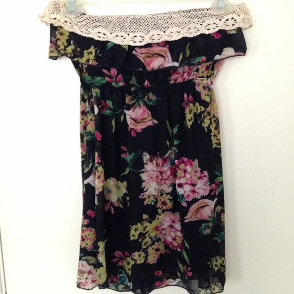 Strapless Floral Dress