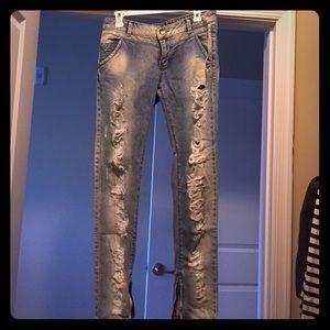 Distressed jeans