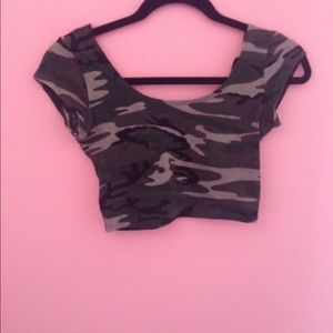 Army print crop top