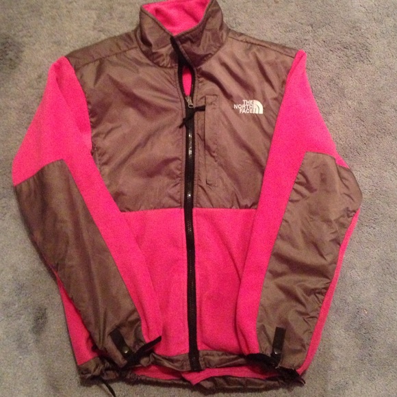 pink and gray Northface