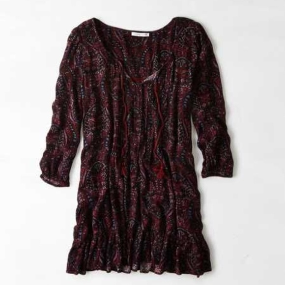 👀ISO👀 American Eagle Boho Mini Dress Sz M or L - Picture 2 of 2