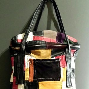 Re Purposed Leather Patchwork Tote