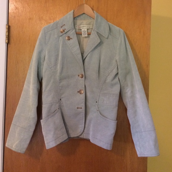 Corduroy blazer- dusty blue. Cute details. - Picture 1 of 4