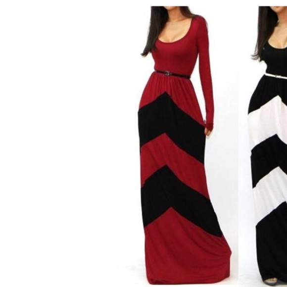 Red and black maxi dress size small