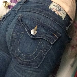 True religion jeans in high rise boot