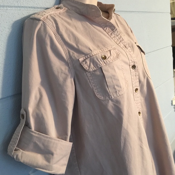 SOLD Gap Khaki Denim shirt dress size Large - Picture 2 of 4