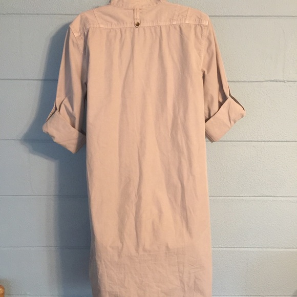 SOLD Gap Khaki Denim shirt dress size Large - Picture 3 of 4
