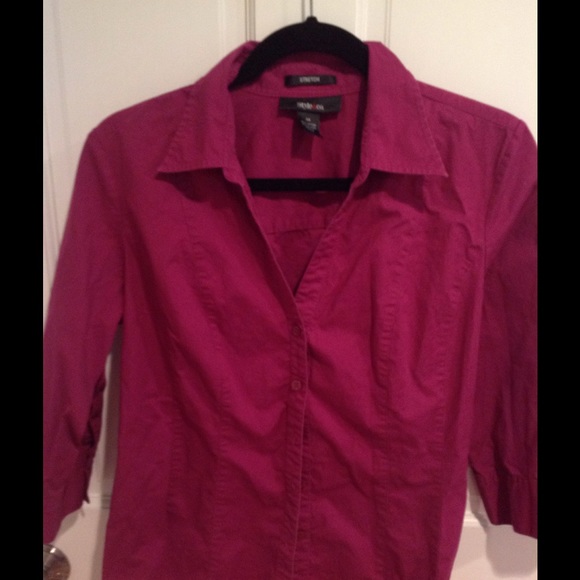Three-Quarter-Sleeve Button-Down Shirt - Picture 1 of 3