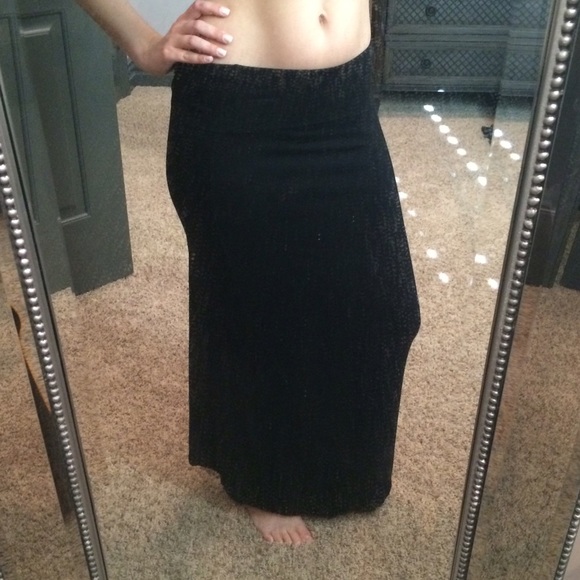 ✂️PRICE CUT✂️Black jersey maxi skirt S