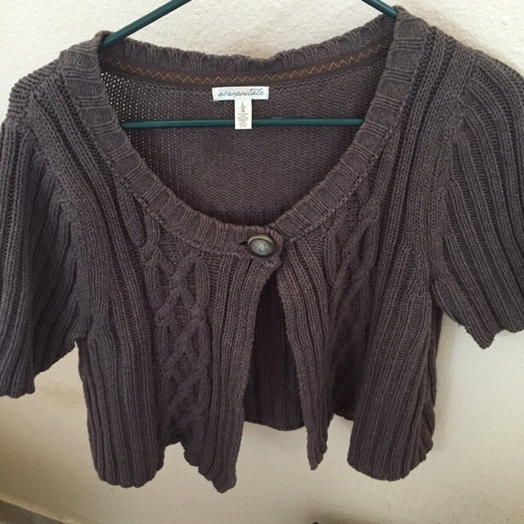 Brown short sleeved cardigan