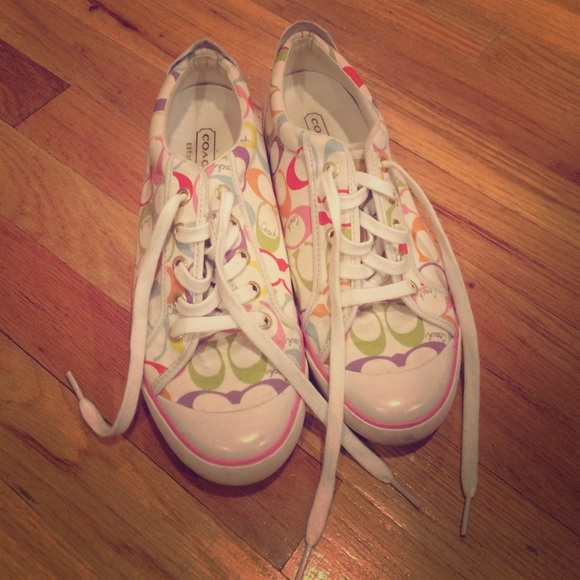 Coach Shoes - Colorful coach sneakers LIKE NEW!