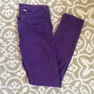 Purple Stretch Straight Leg Jeans from Italy